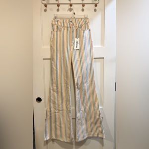 Wrangler high rise flare rainbow stripe jean